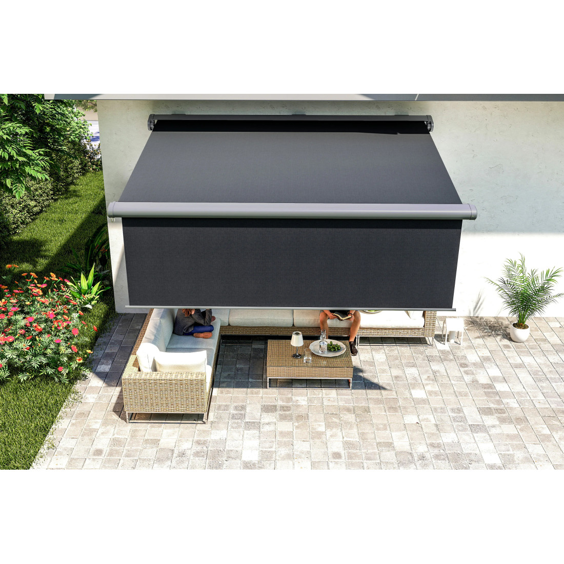 DELUXE PLUS AUTOMATIC+LED 450x300 MARKIZA TARASOWA GREY Z CZUJNIKIEM