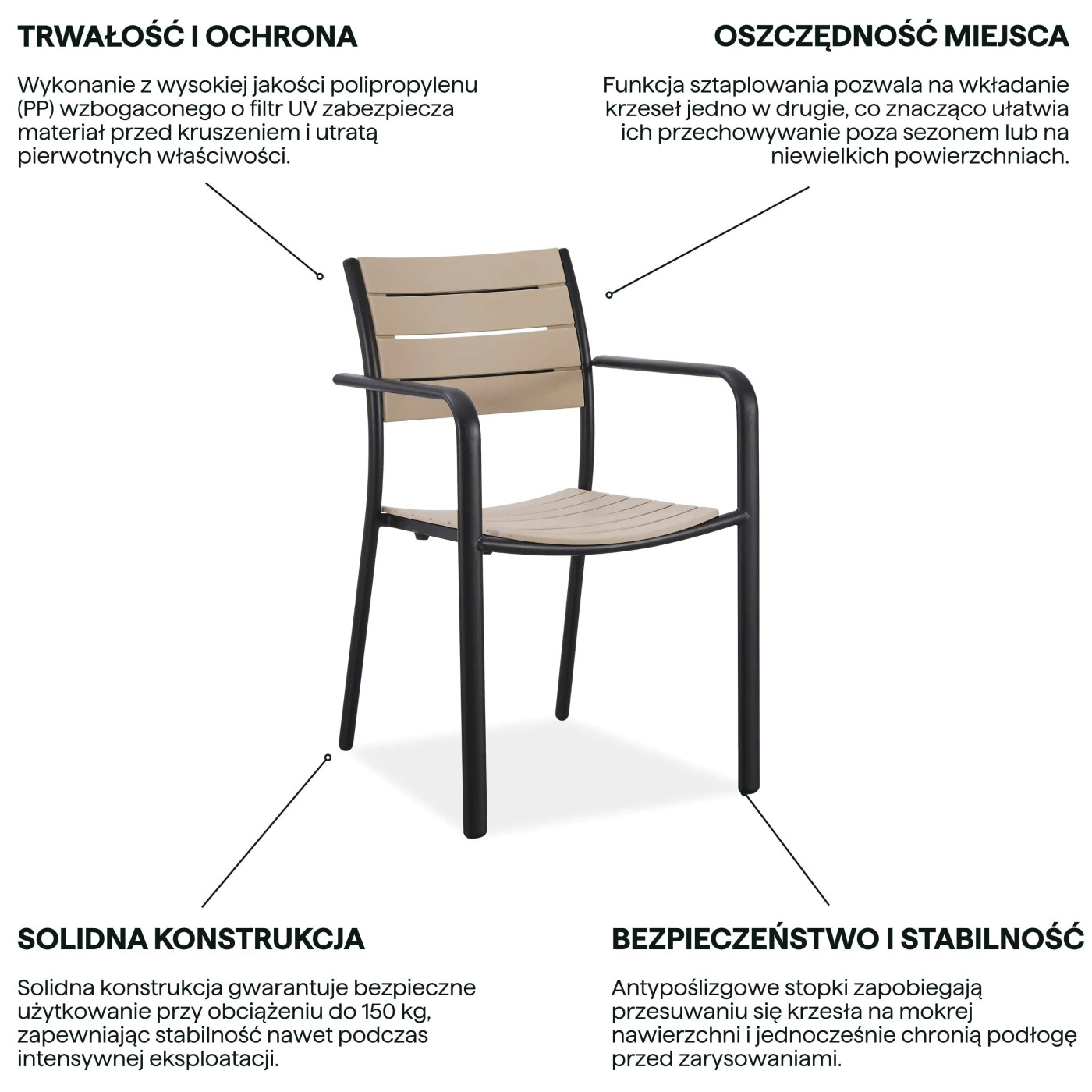 MILO CHAIR BLACK/BEIGE