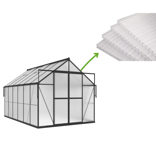 4MM POLYCARBONATE PANELS (SET OF 5) FOR GREENHOUSES 244x370/429