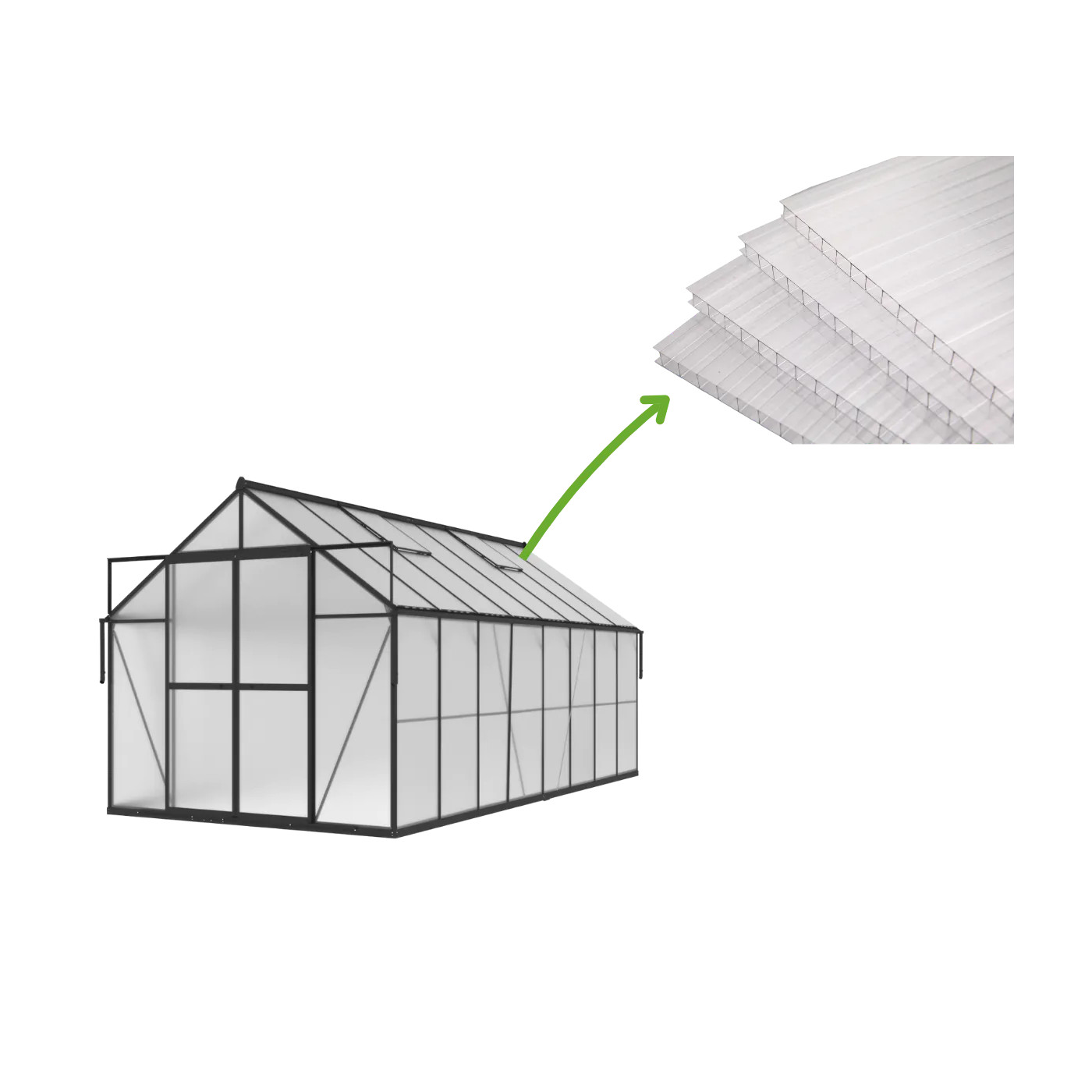 6MM POLYCARBONATE PANELS (SET OF 5) FOR GREENHOUSES 244x489