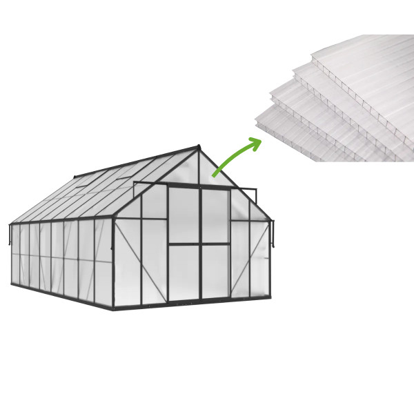 6MM POLYCARBONATE PANELS (SET OF 5) FOR GREENHOUSES 305x489