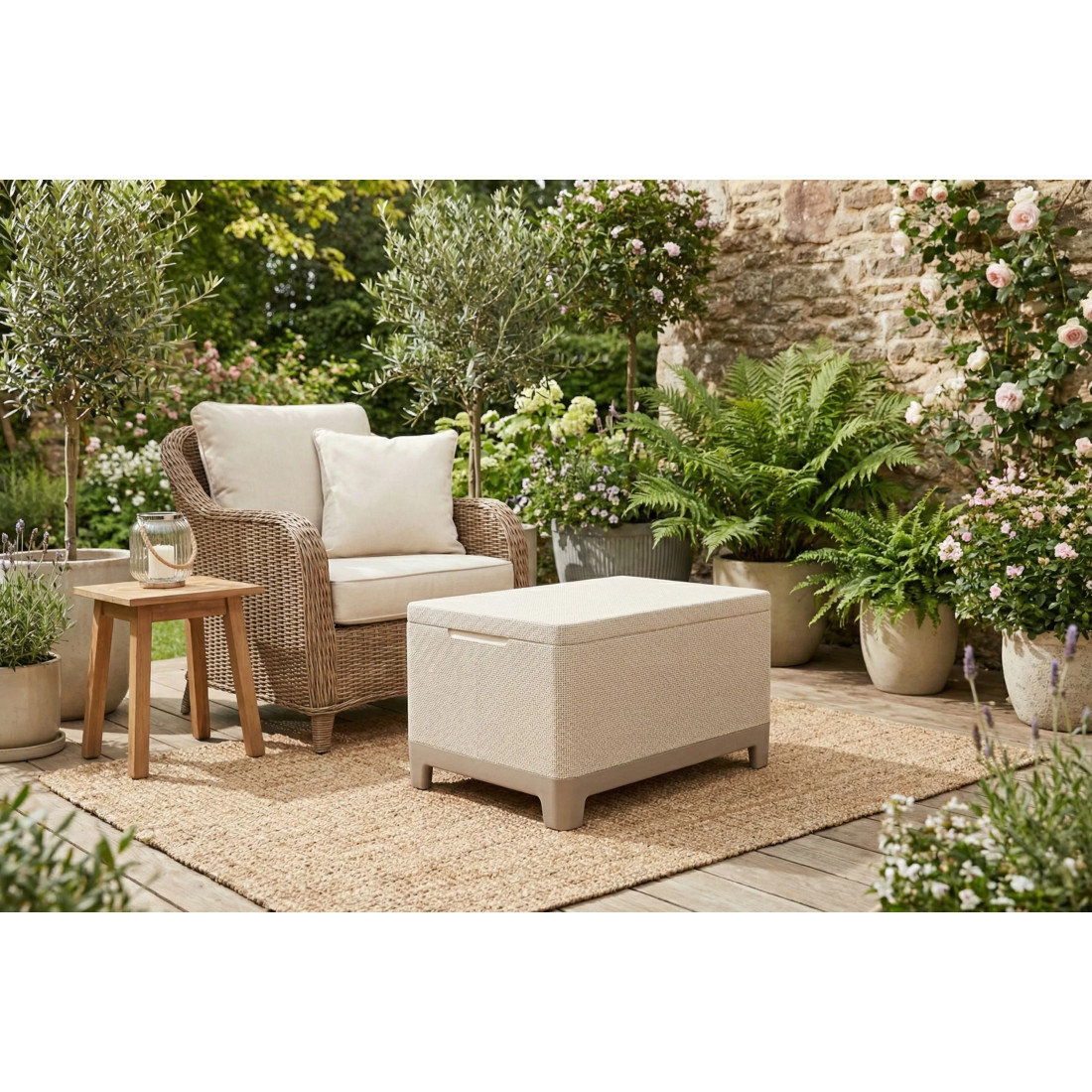 SCANDI STORAGE STÓŁ PEBBLE GREY-SOFT BEIGE