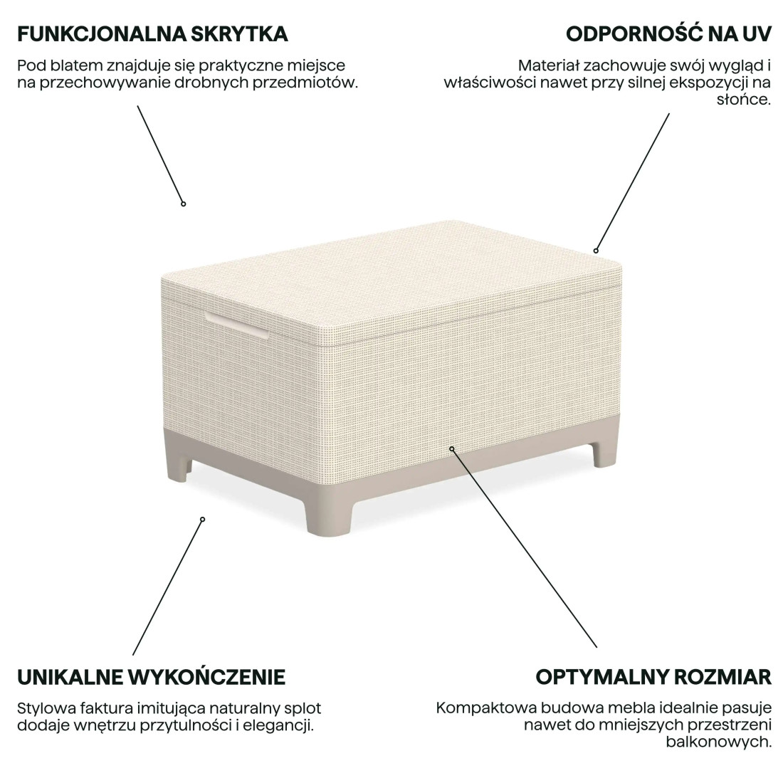 SCANDI STORAGE TABLE PEBBLE GREY-SOFT BEIGE