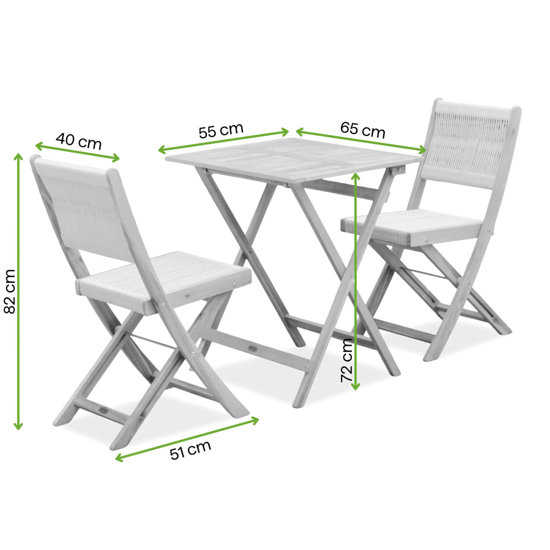 SOMA BALCONY SET ACACIA WOOD