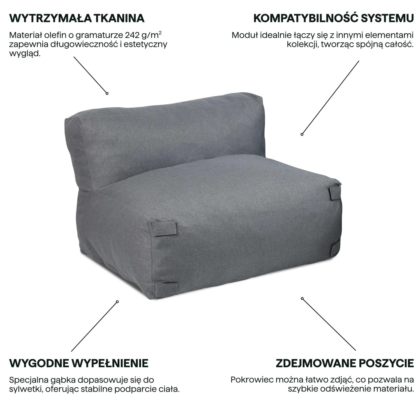 ALORA MODUŁ ŚRODKOWY GREY