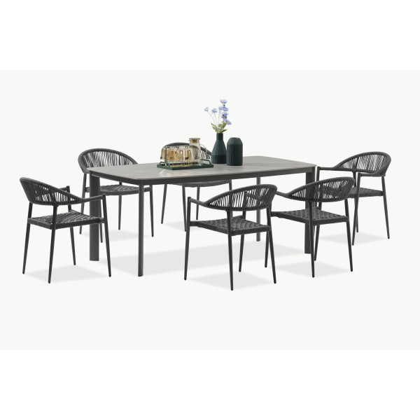 ARDEN ZESTAW 6+1 DARK GREY/DARK GREY