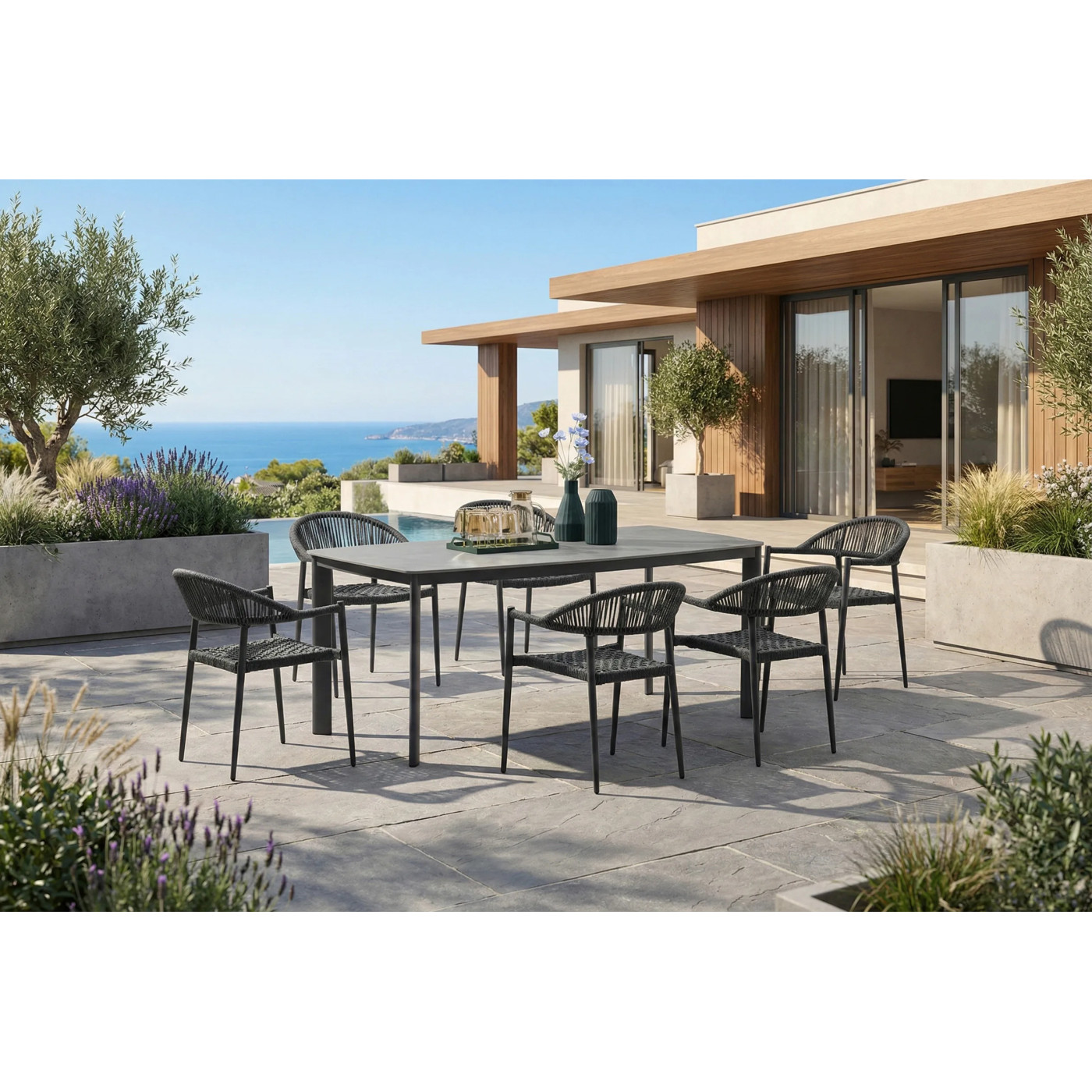 ARDEN ZESTAW 6+1 DARK GREY/DARK GREY