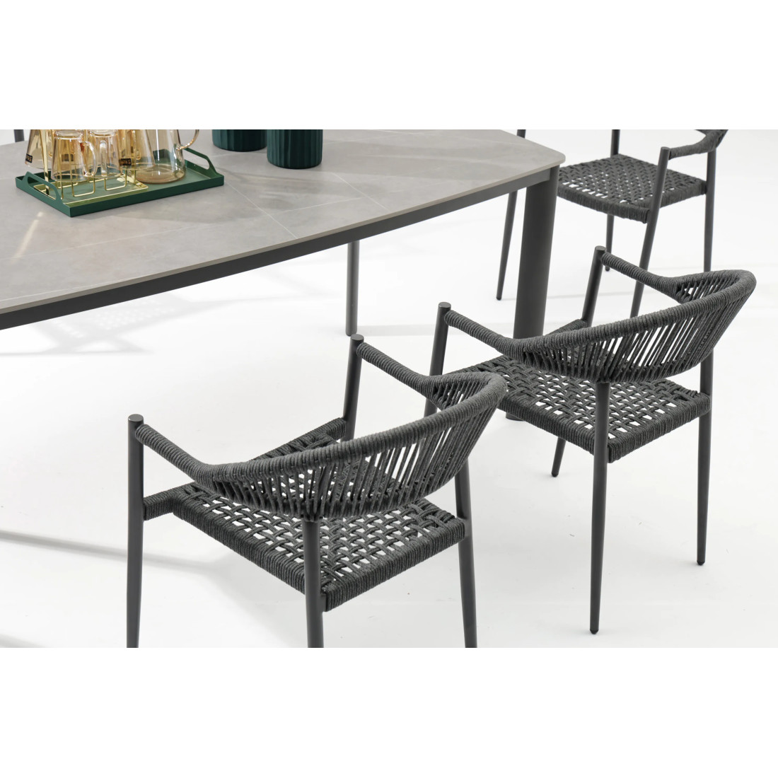 ARDEN SET 6+1 DARK GREY/DARK GREY