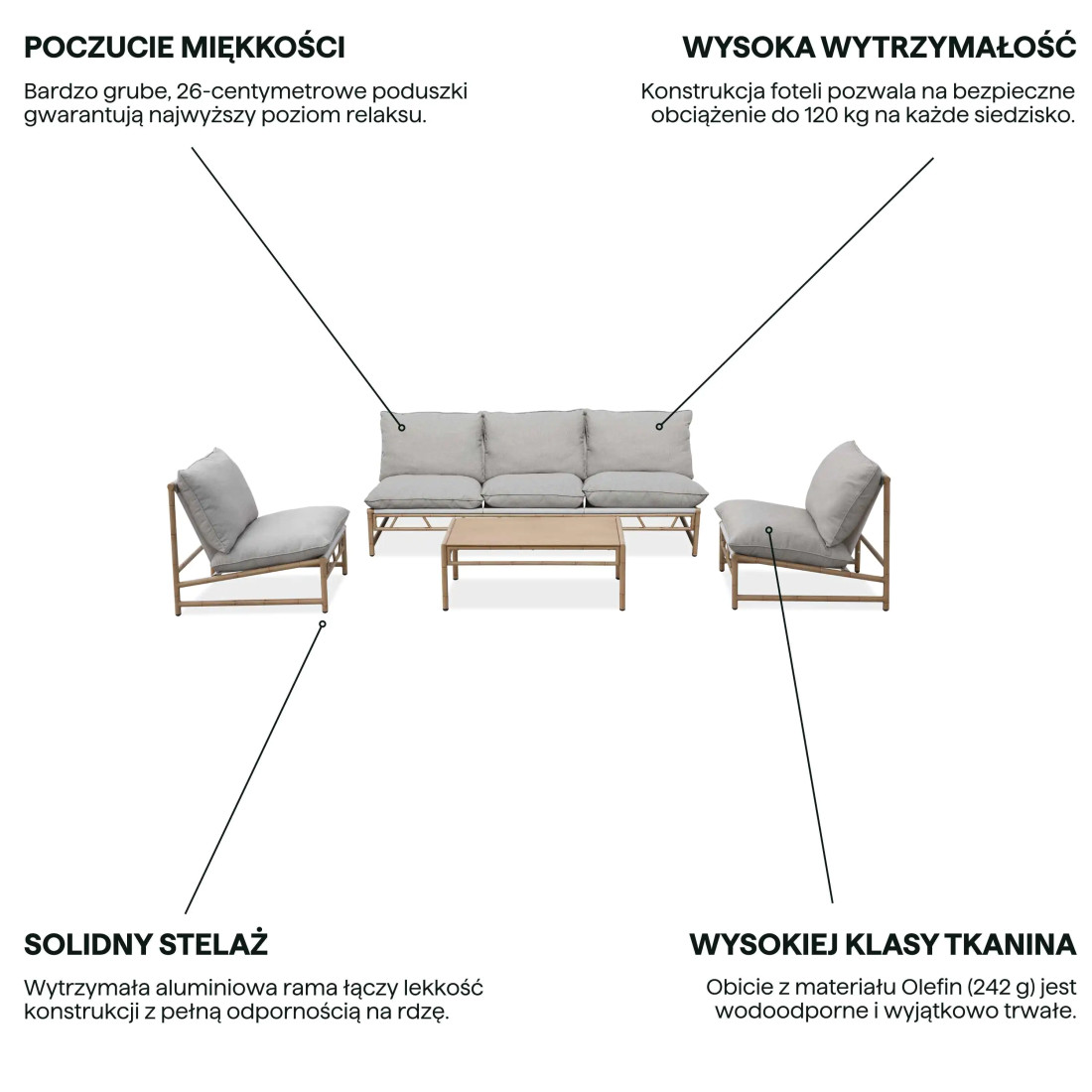 MAKANI CAFFE MAX SET GREY/BEIGE