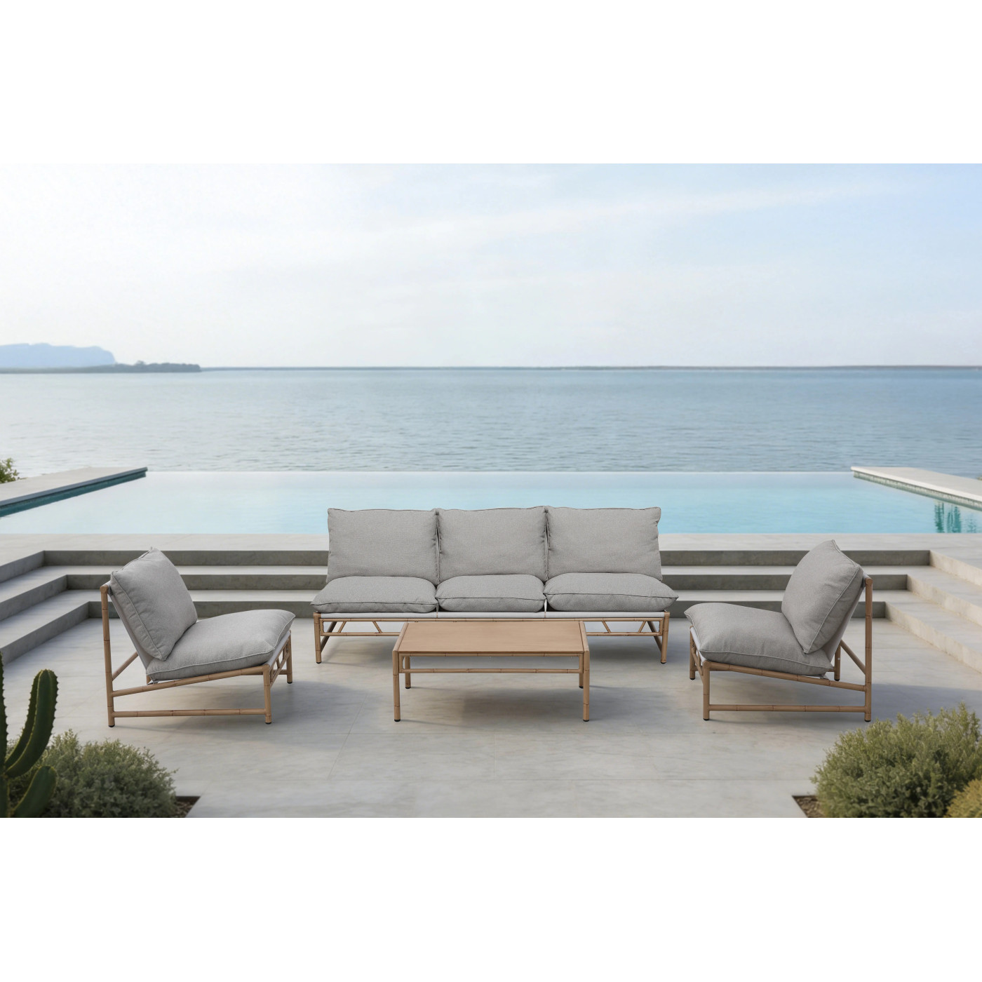 MAKANI CAFFE MAX ZESTAW GREY/BEIGE