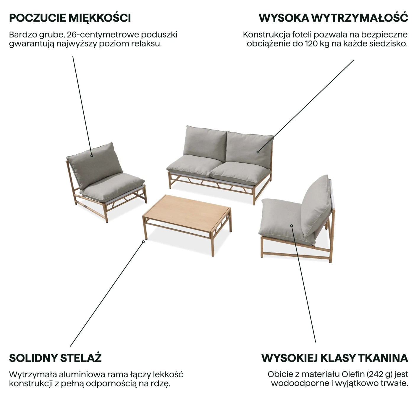 MAKANI CAFFE SET GREY/BEIGE