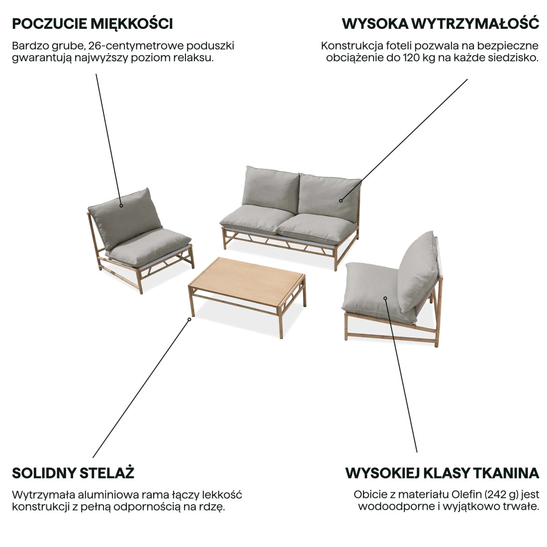 MAKANI CAFFE ZESTAW GREY/BEIGE