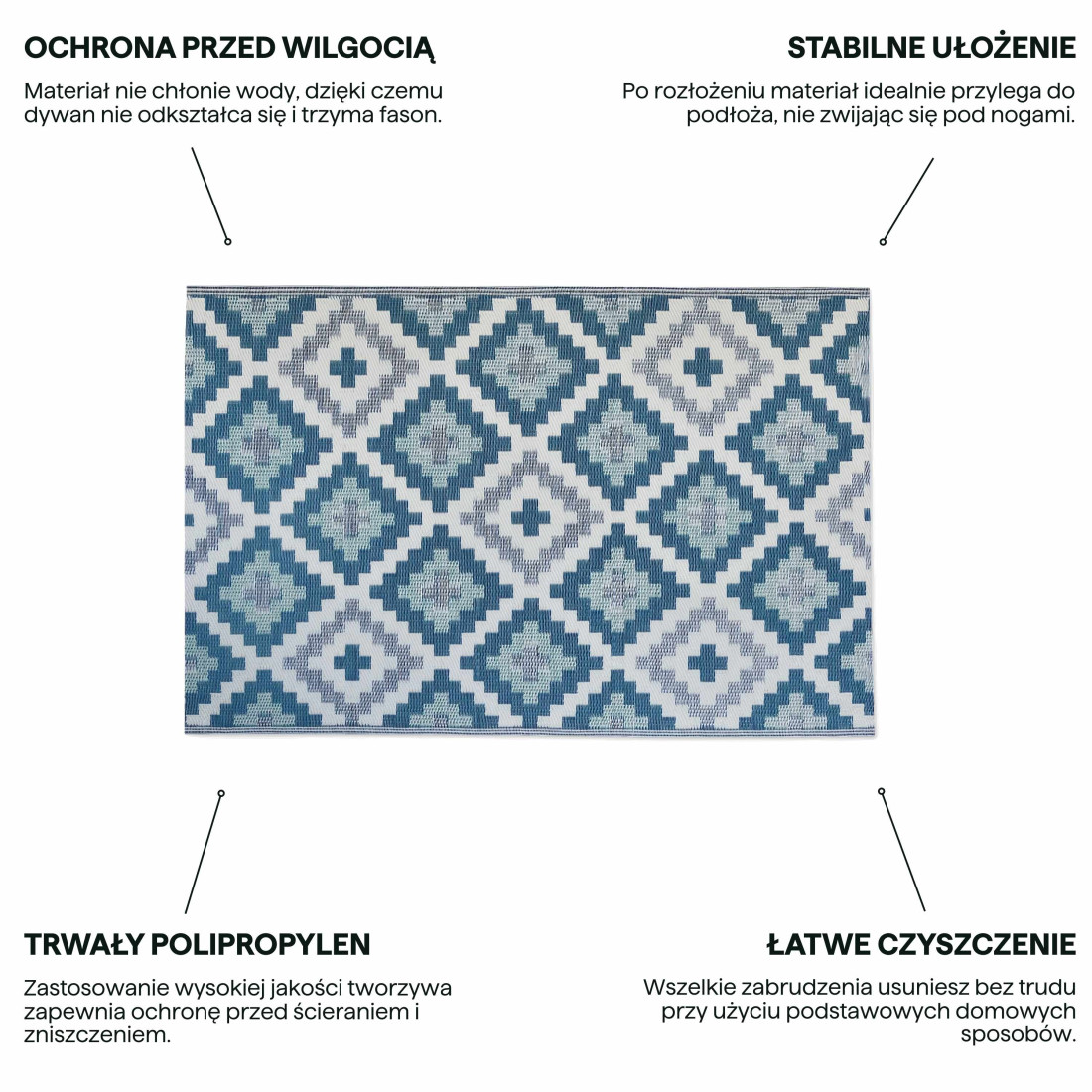 TERRACE RUG 07 BLUE 180x270CM