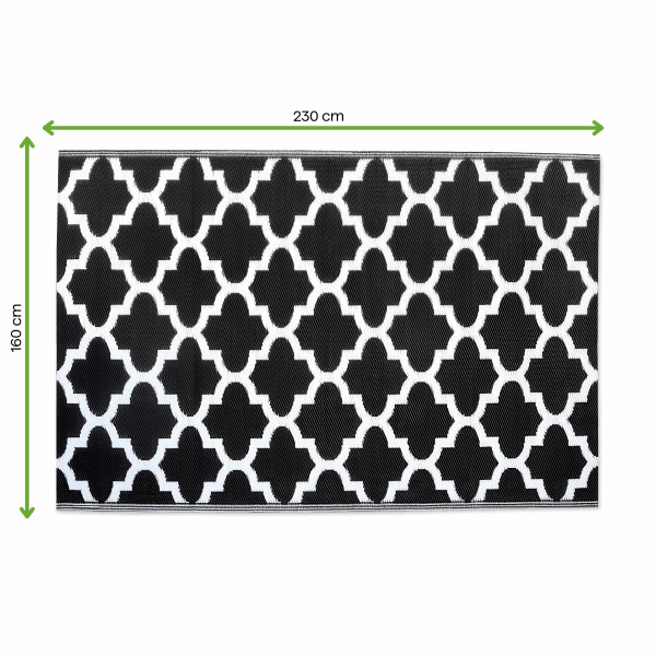 TERRACE RUG 08 BLACK 160x230CM