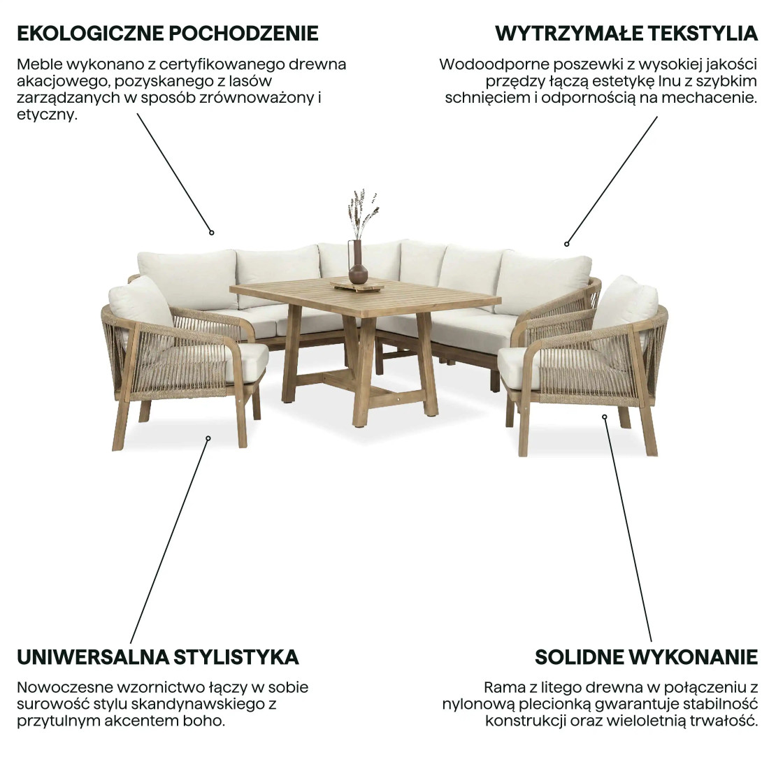 MARIGOLD DINING NAROŻNIK+2x FOTEL