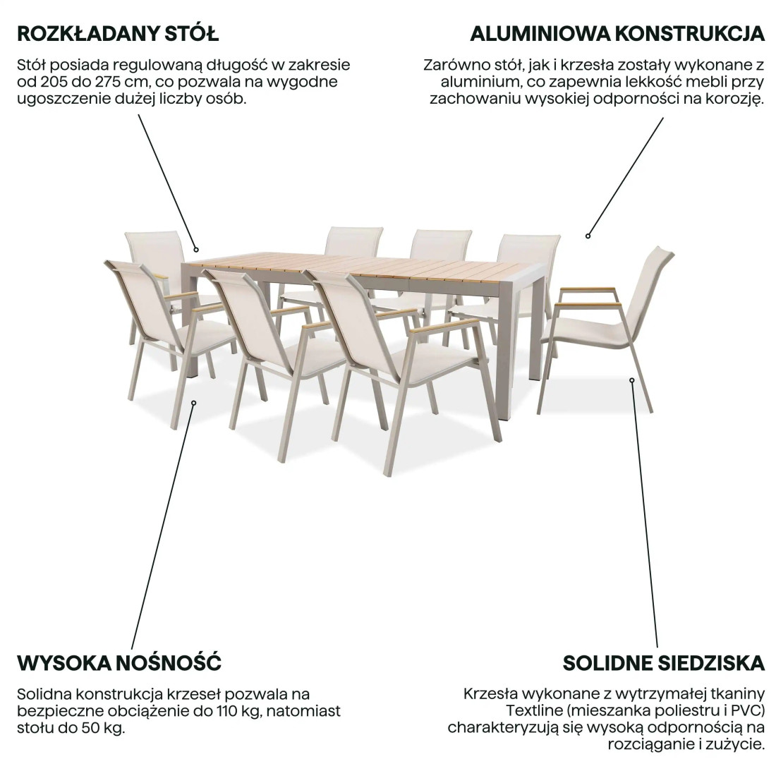 MALAWI 8+1 ZESTAW TAUPE