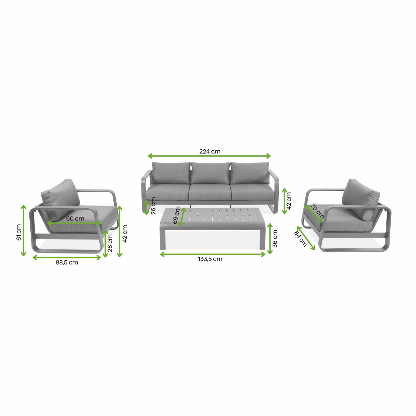 ANTALYA CAFFE ZESTAW DARK GREY