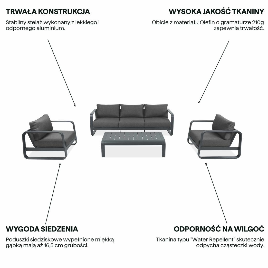 ANTALYA CAFFE ZESTAW DARK GREY