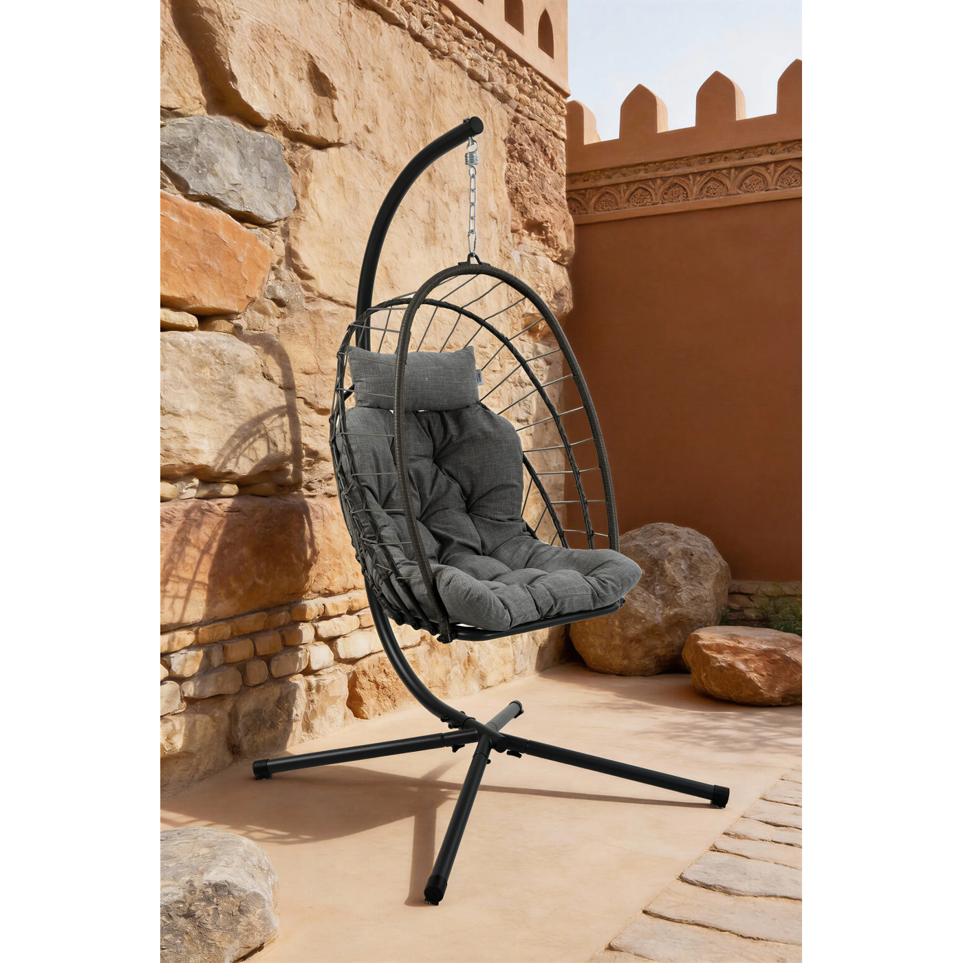 MILOS HANGING CHAIR GREY