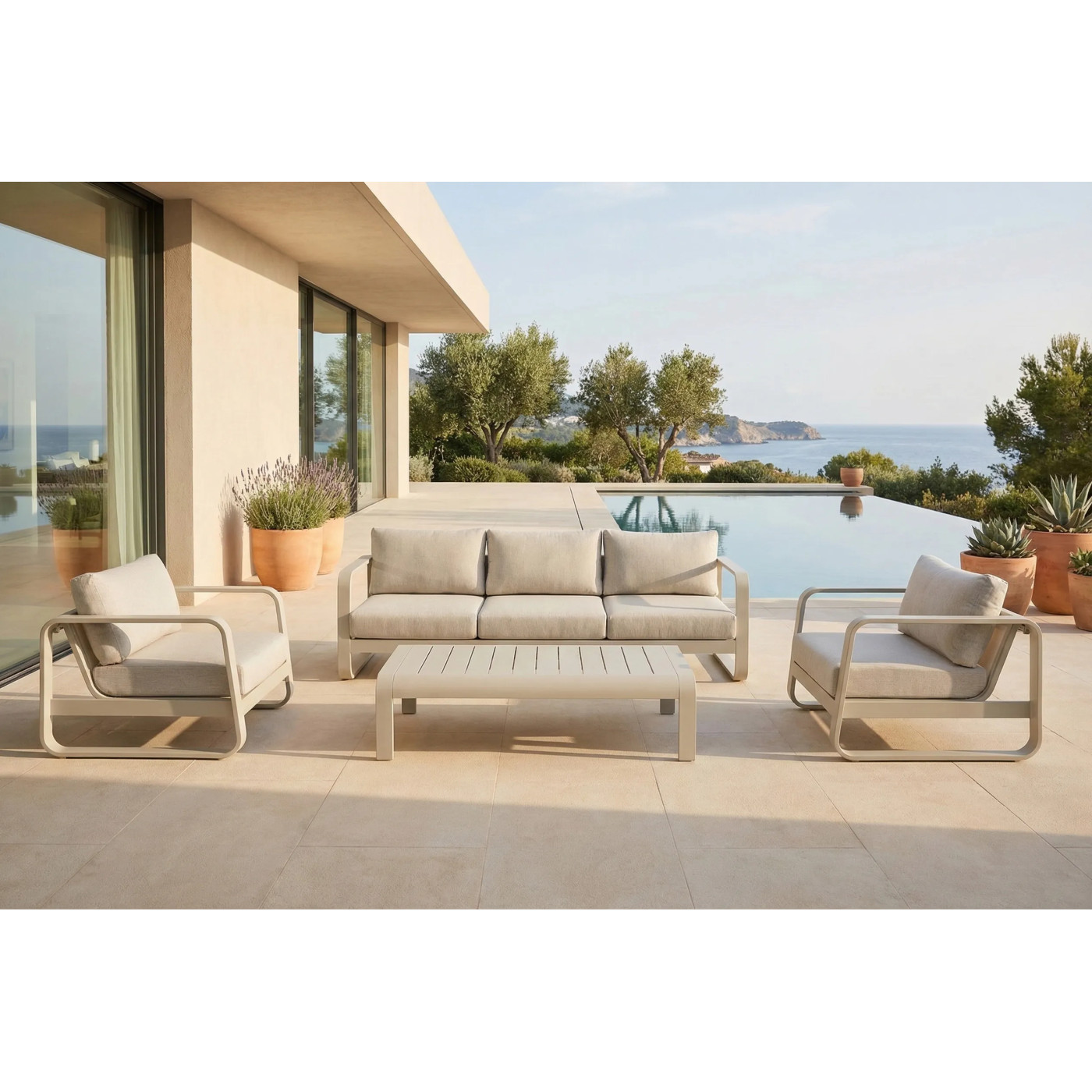 ANTALYA CAFFE LIGHT BEIGE SET