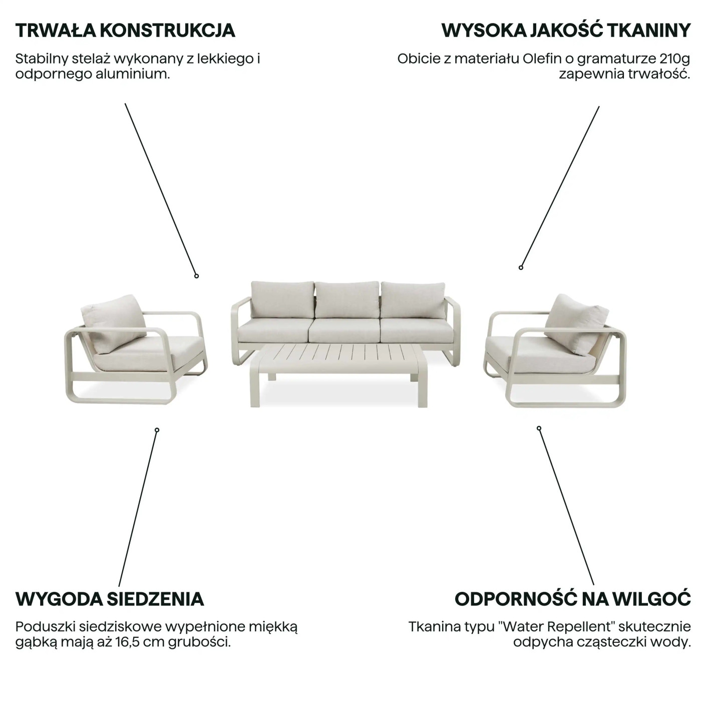 ANTALYA CAFFE ZESTAW LIGHT BEIGE