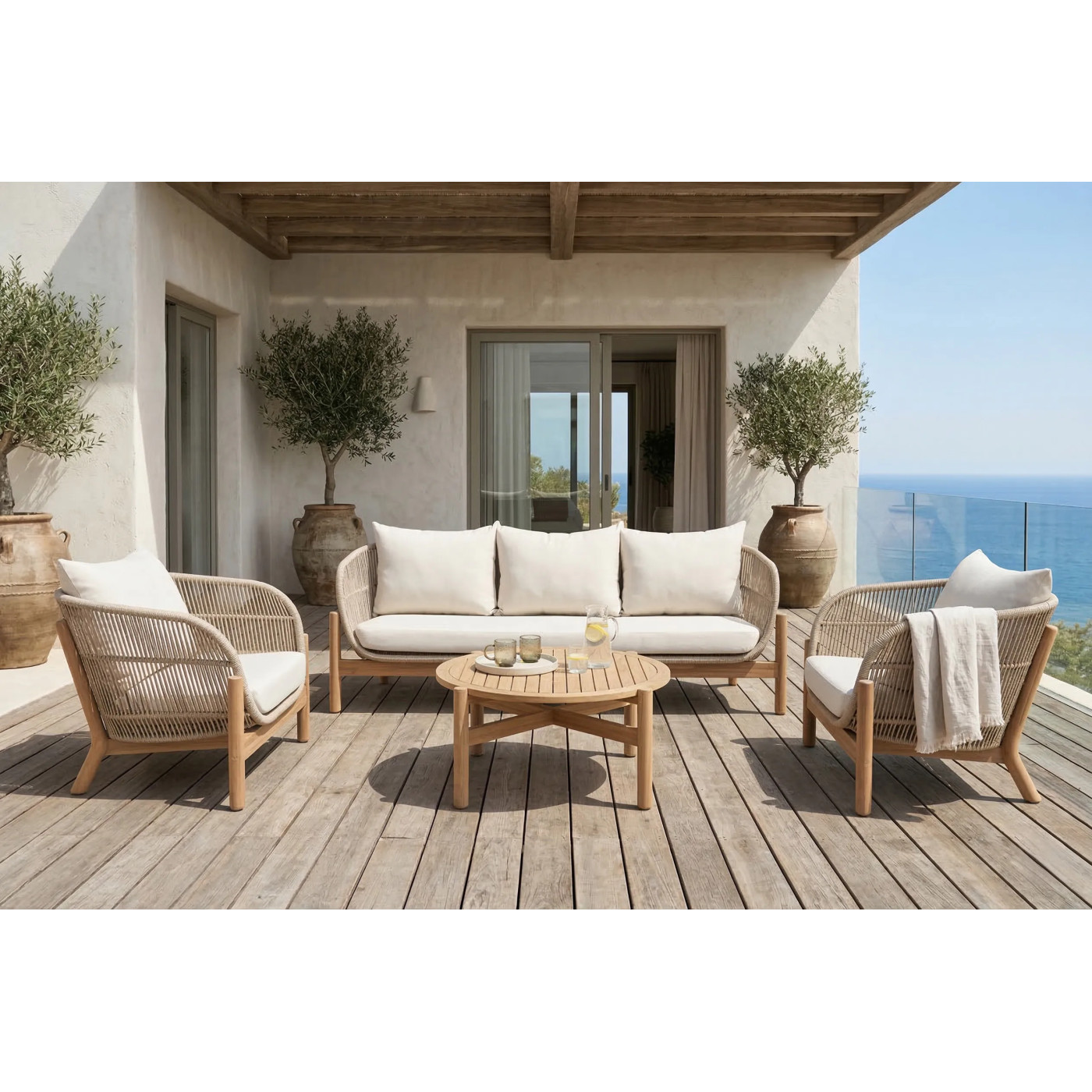 BERGEN CAFFE MAX ACACIA WOOD SET