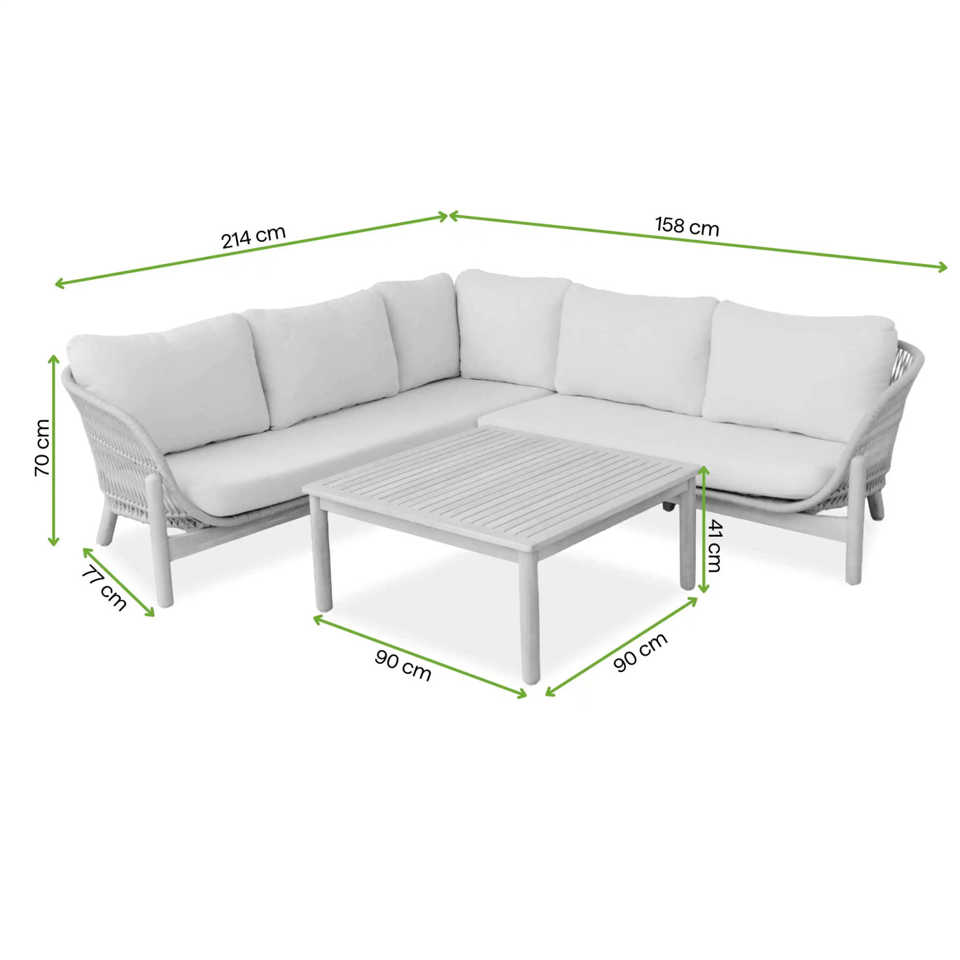 BERGEN CORNER SOFA ACACIA WOOD