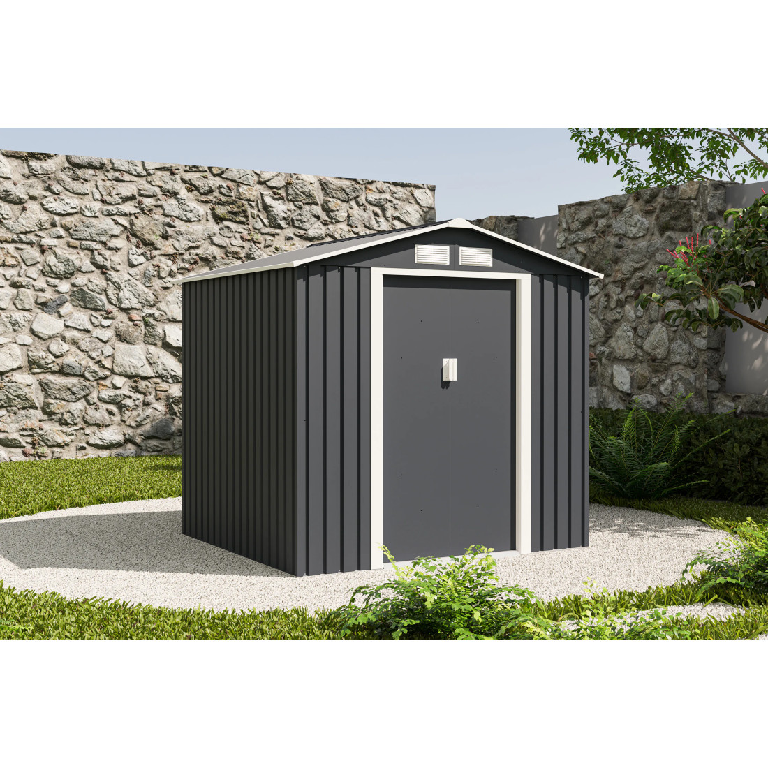 VECTOR 7x6 COLD GREY METAL SHED