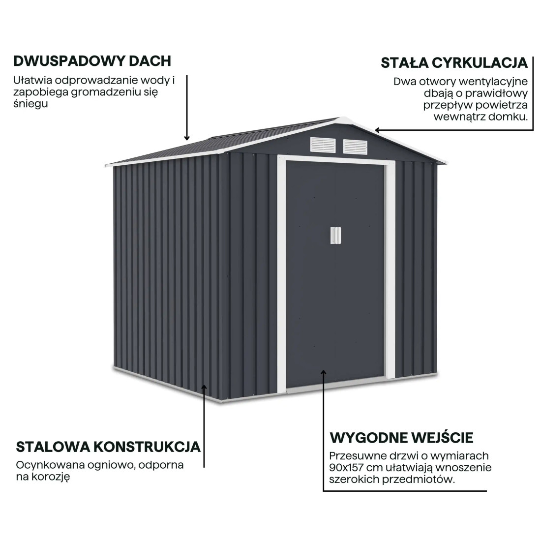 VECTOR 7x6 COLD GREY METAL SHED