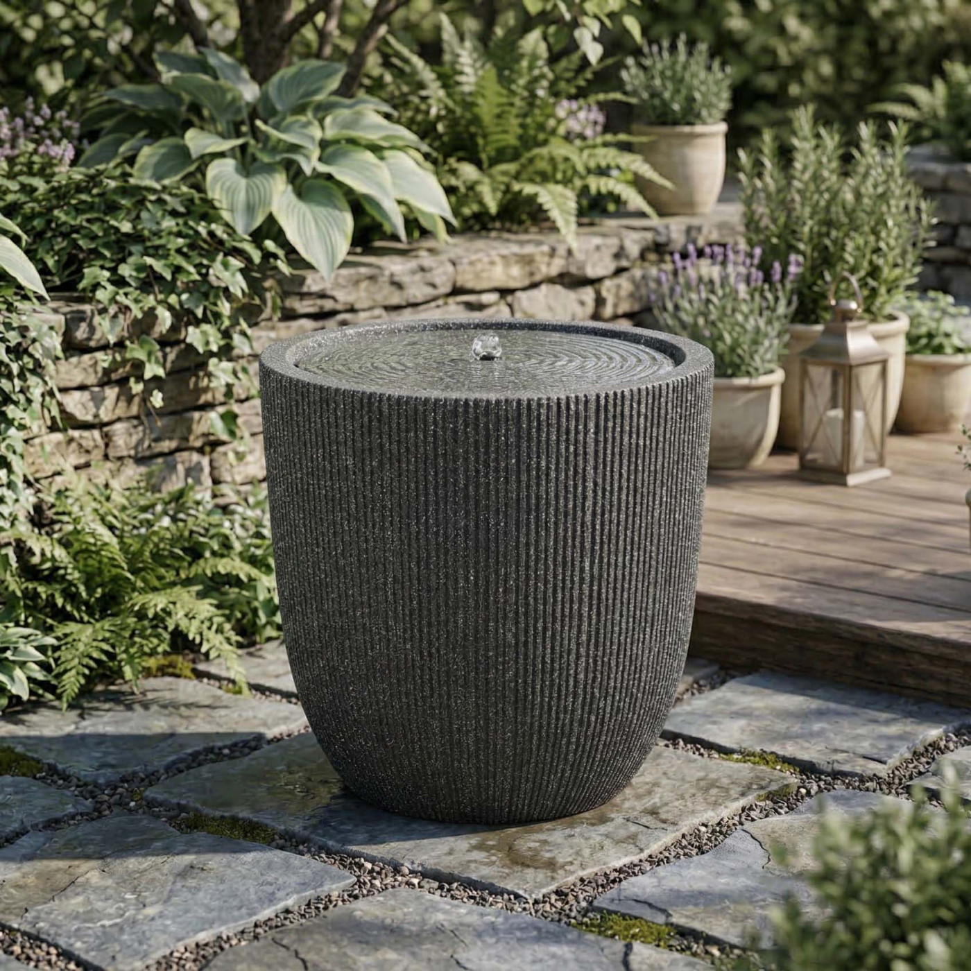 SOLENA FONTANNA LED FI31x31.5CM GRAPHITE