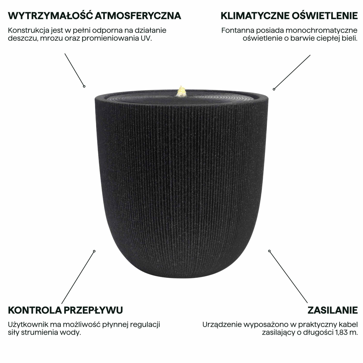 Solena Fontana LED 31x31.5cm Graphite
