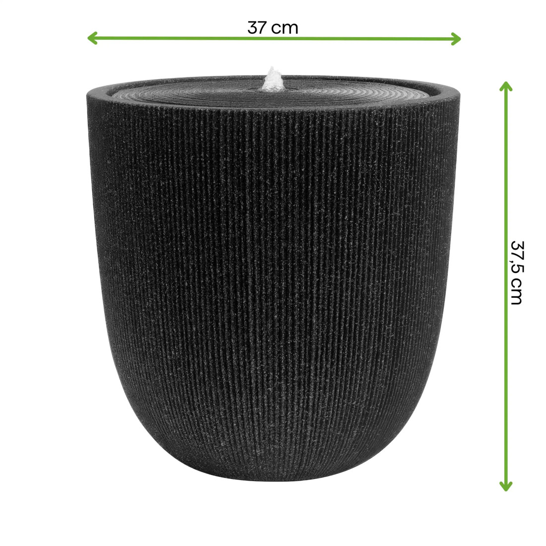 SOLENA FONTANNA LED FI37x37.5CM GRAPHITE