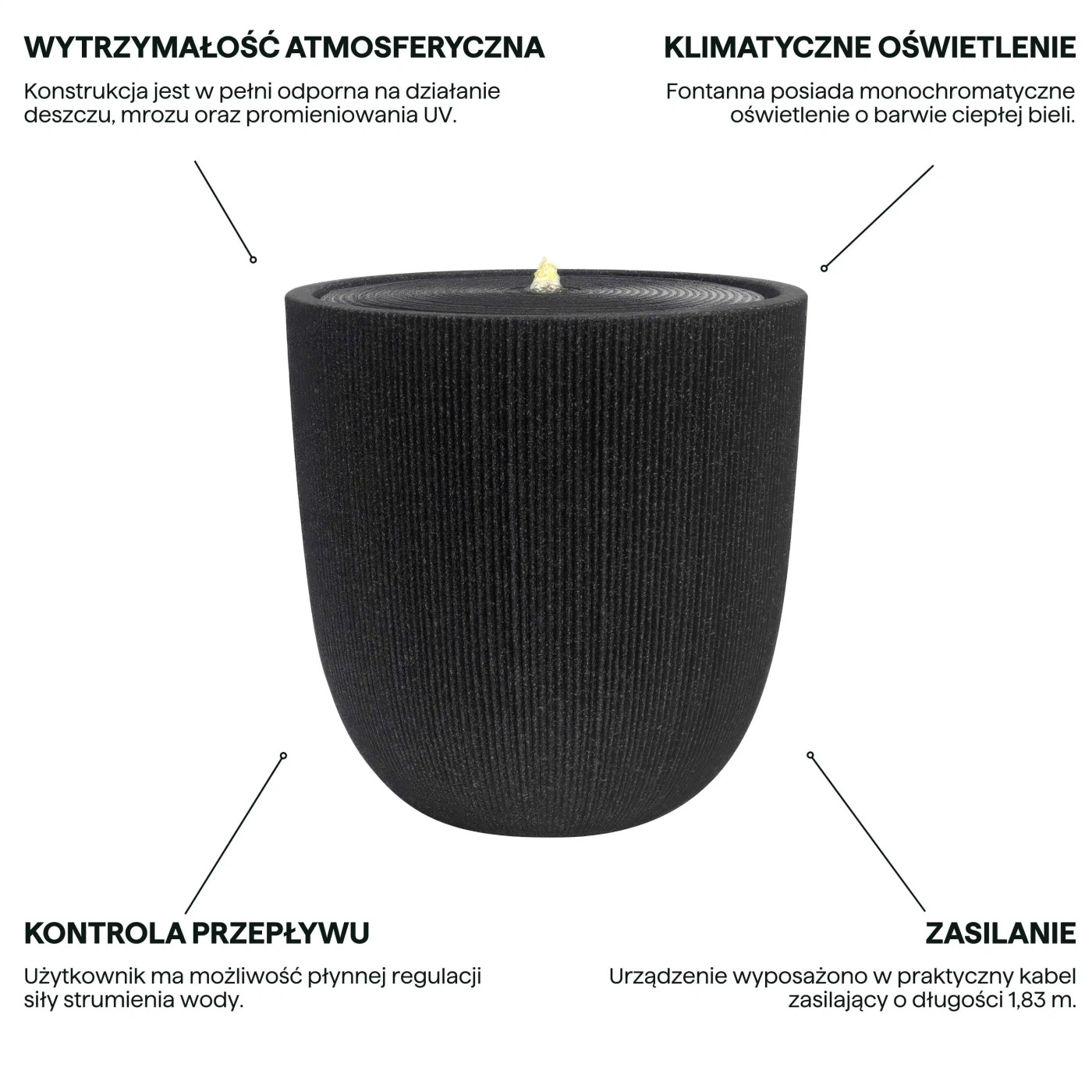 Solena Fontana LED 31x31.5cm Graphite