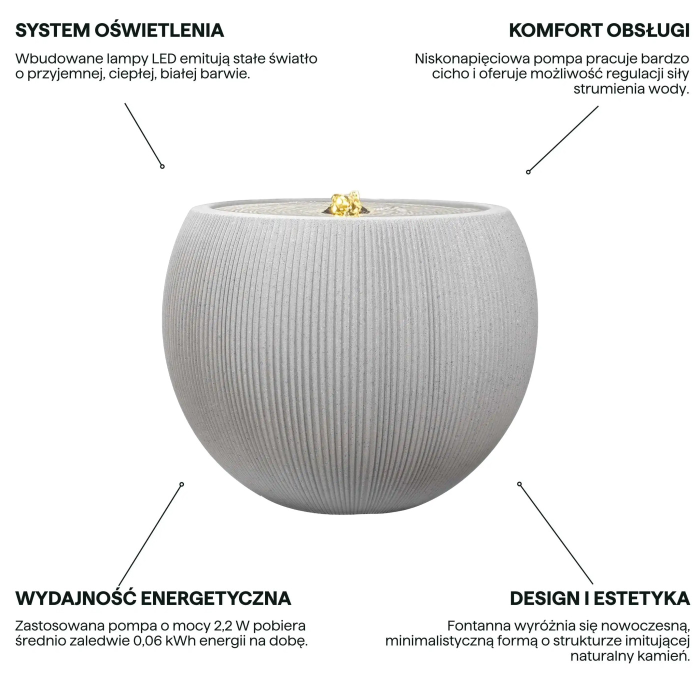 AQUALIGHT FONTANNA LED FI53x41.5CM LIGHT BEIGE