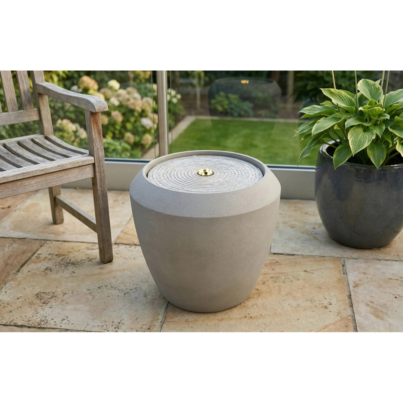 WATERFALL FONTANNA LED FI33x30.5CM CEMENT GREY