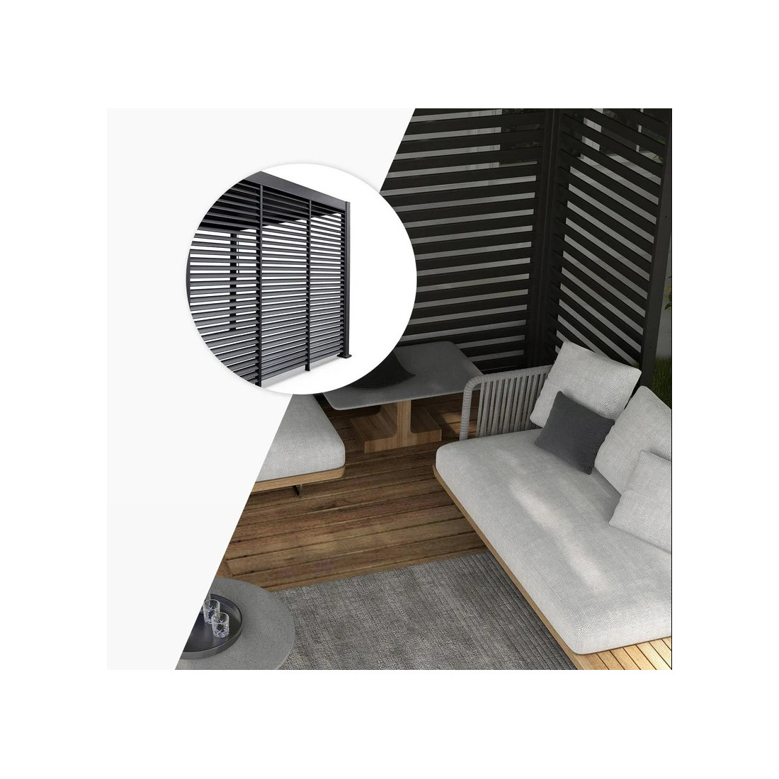 PRIMARY ZASŁONA BOCZNA Z MOSKITIERĄ 3.0M ANTHRACITE