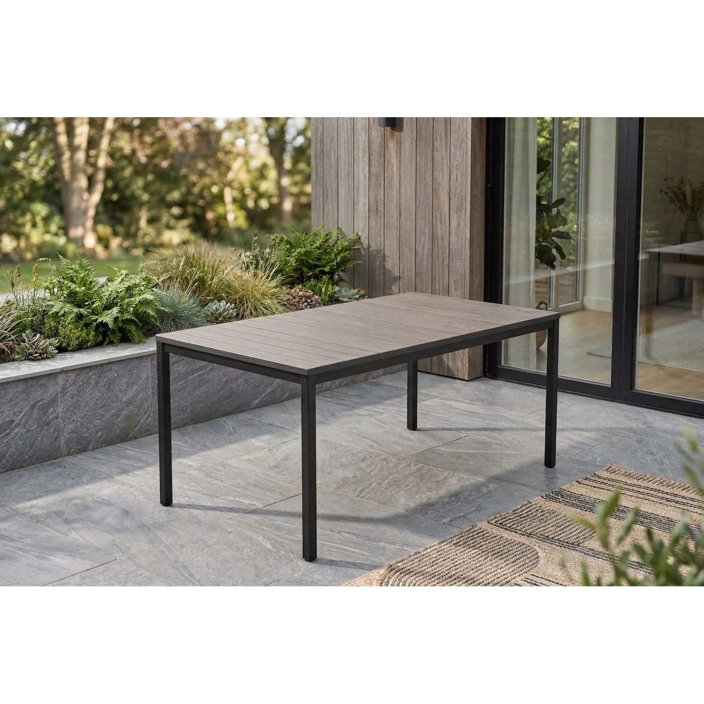 DECO PORTO NOVA 160 STÓŁ BLACK/WALNUT