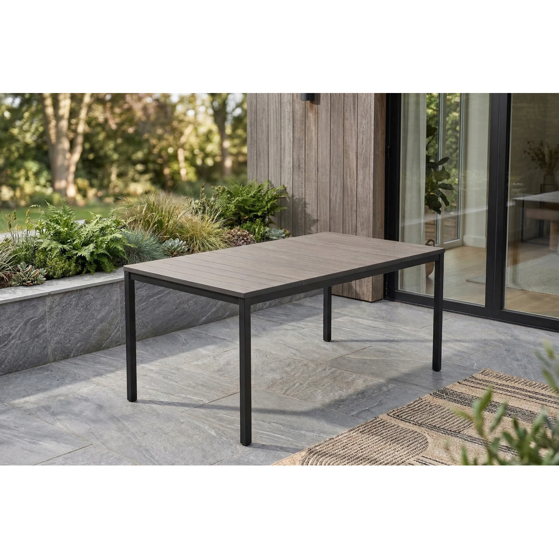 DECO PORTO NOVA 160 TABLE BLACK/WALNUT