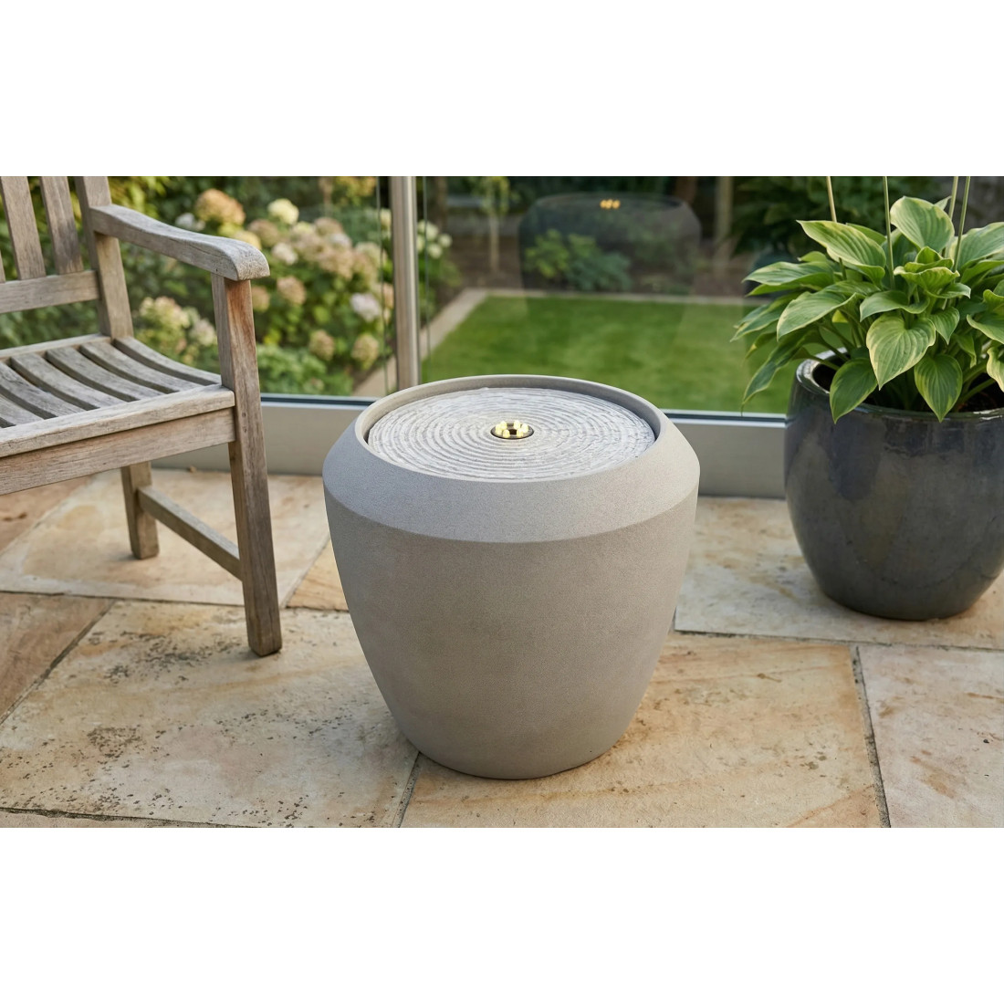 WATERFALL FONTANNA LED FI33x30.5CM CEMENT GREY