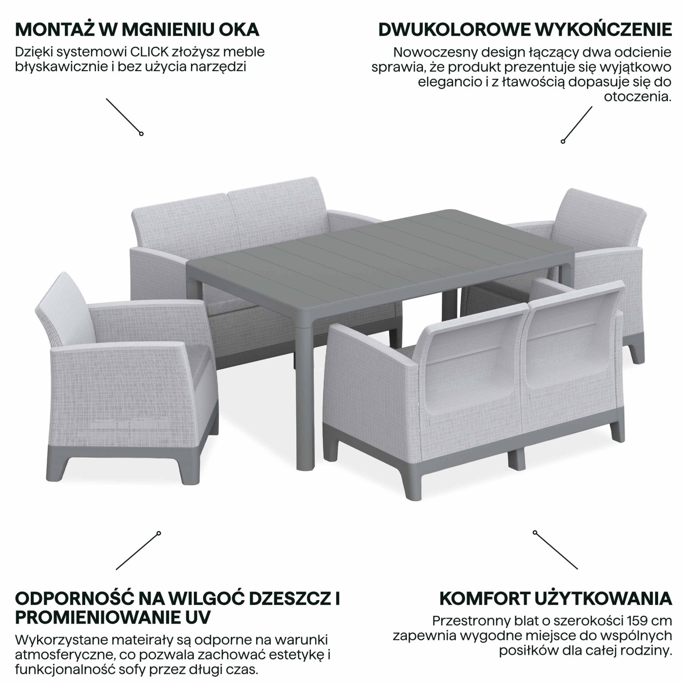 SCANDI DINING FIESTA ASH GREY-STORM GREY/ST.GREY