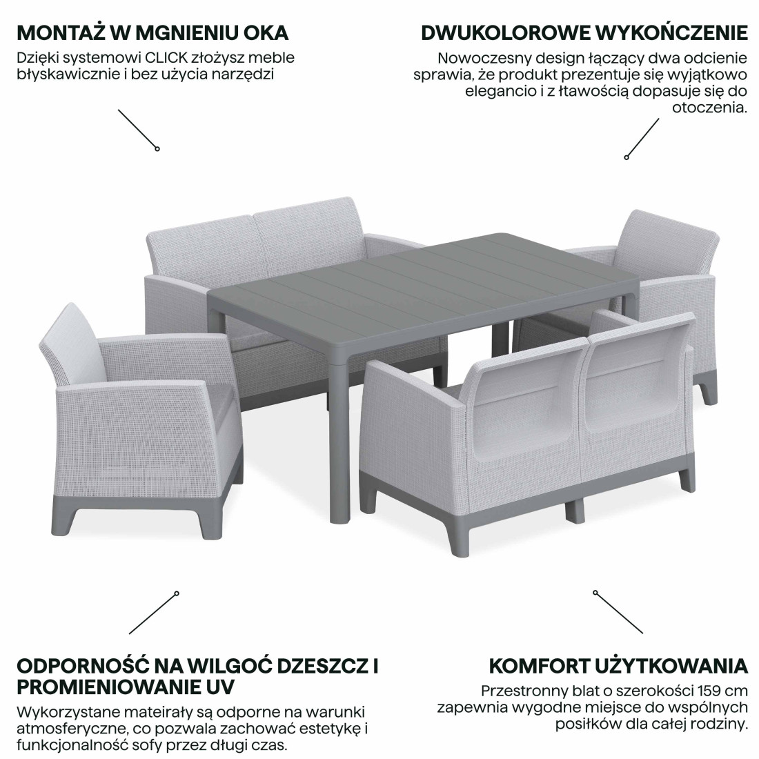 SCANDI DINING FIESTA ASH GREY-STORM GREY/ST.GREY