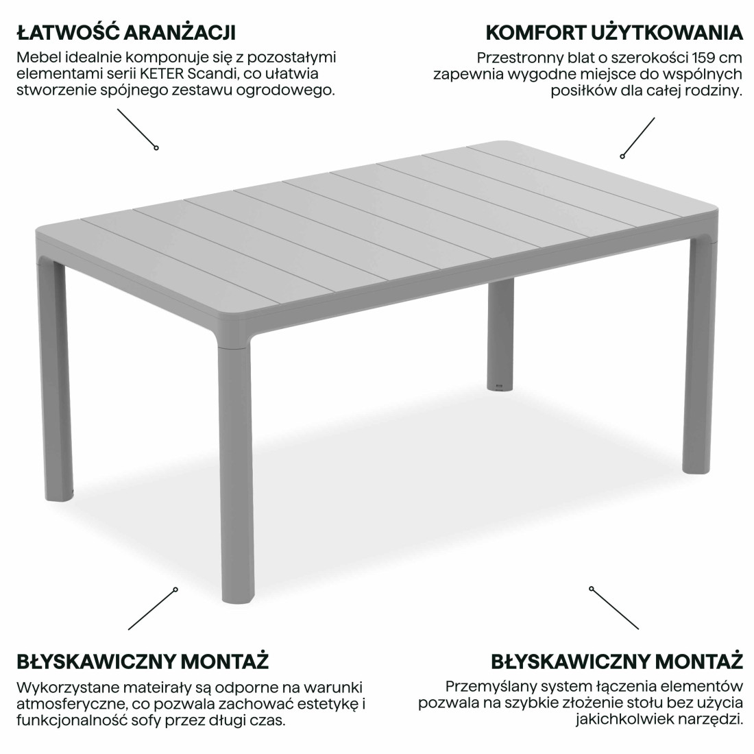 SCANDI DINING STÓŁ STORM GREY
