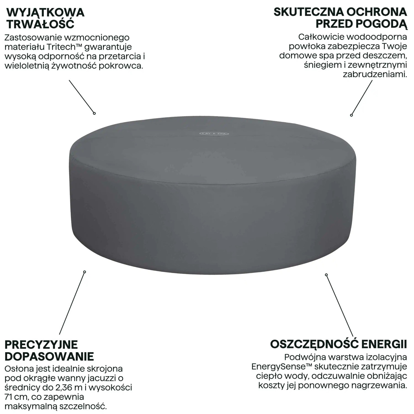THERMAL COVER FOR SPA 2.36x0.71M BESTWAY 60331