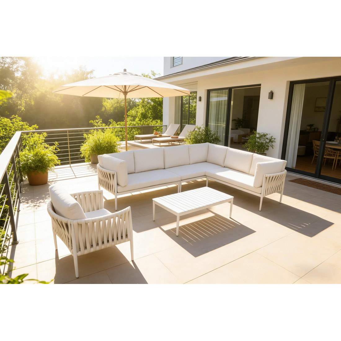 MONZA CAFFE+FOTEL NAROŻNIK BEIGE