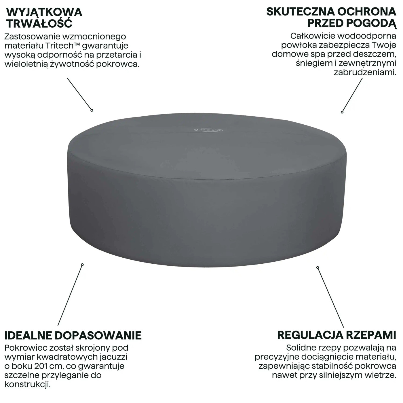 POKRYWA TERMICZNA DO SPA 2.01x2.01x0.80M BESTWAY 60332