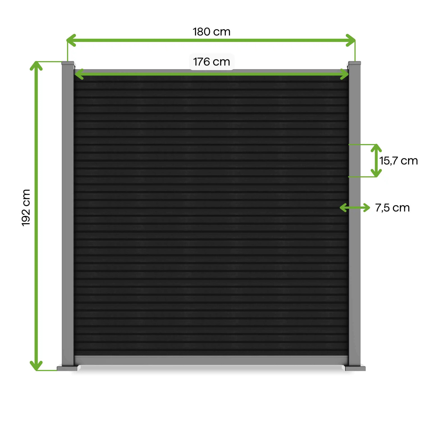 CITY FENCE PANEL 1.8M FOR HARD GROUND, TEAK
