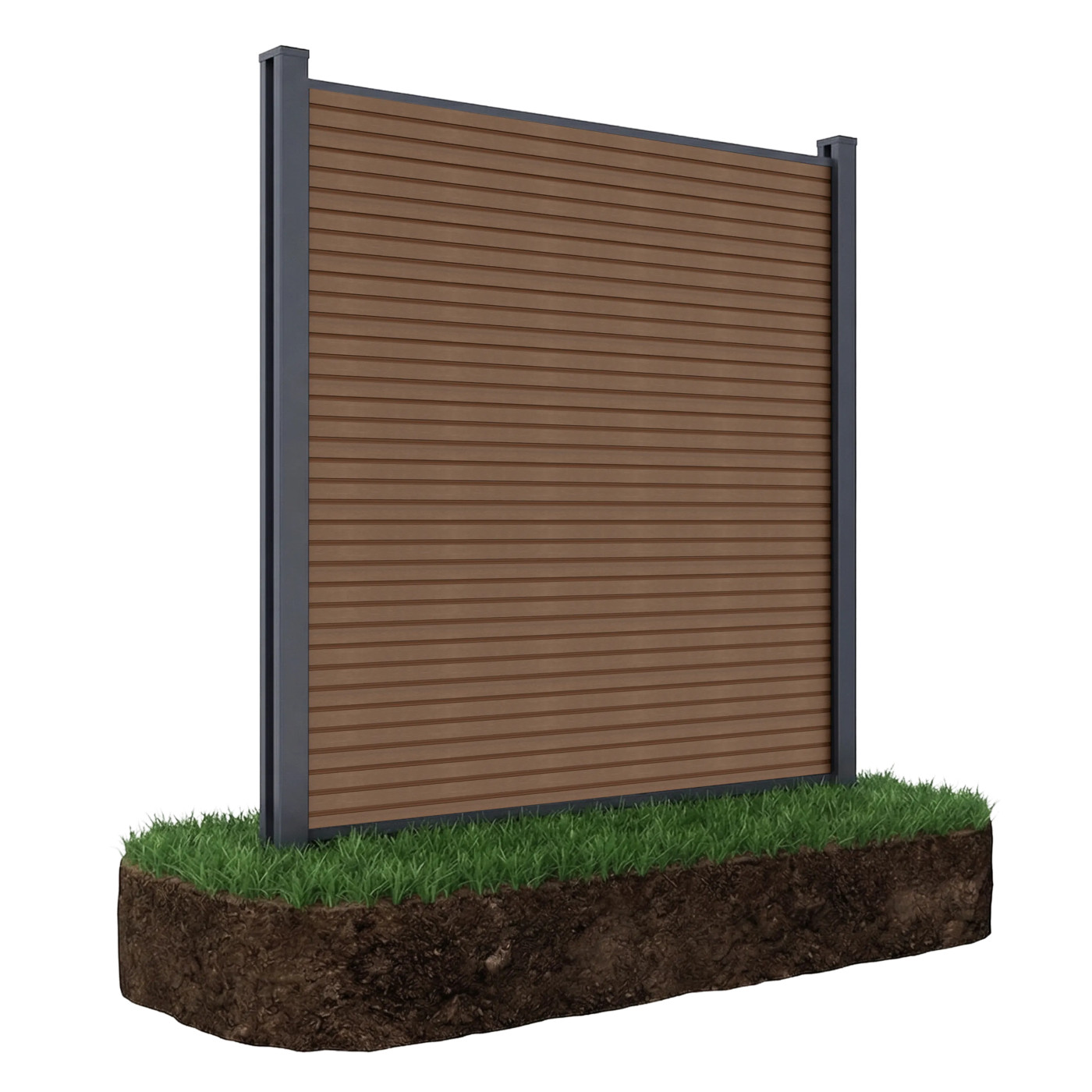 CITY FENCE PANEL 1.8M SOFT GROUND TEAK
