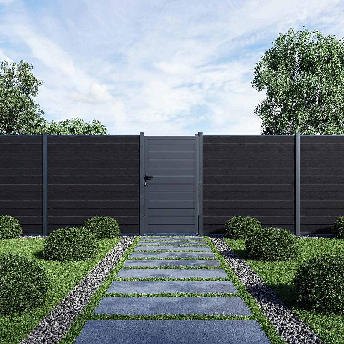 URBAN/CITY FURTKA OGRODZENIOWA PODŁOŻE TWARDE ANTHRACITE