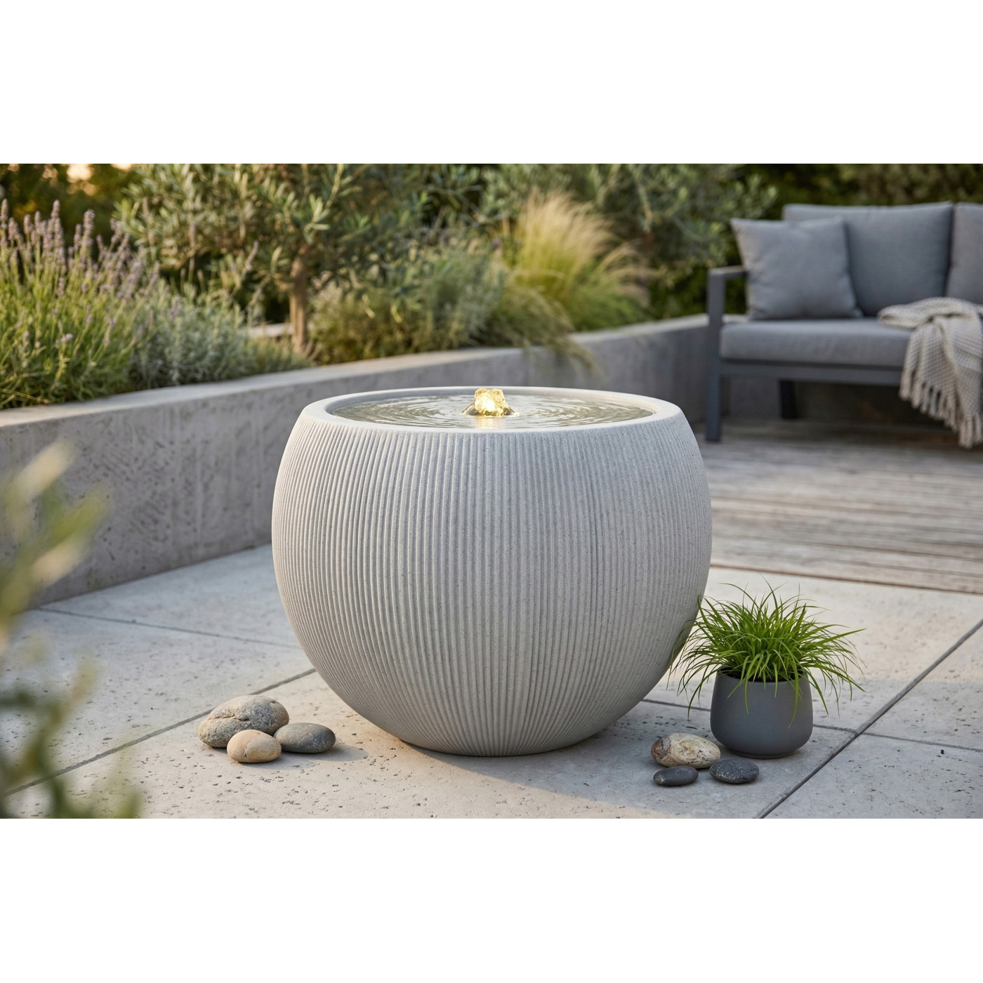 AQUALIGHT FONTANNA LED FI37x30CM LIGHT BEIGE