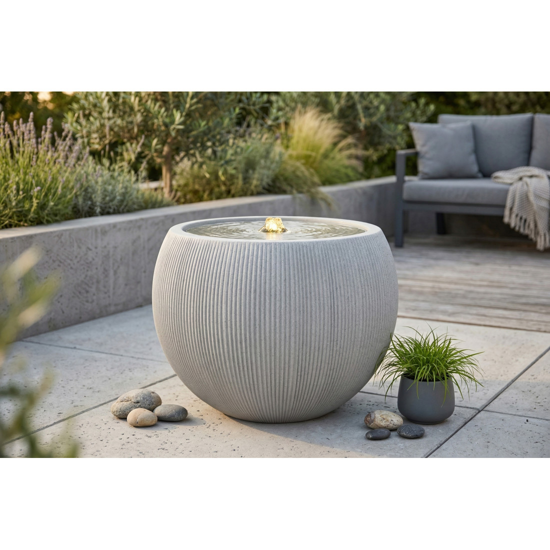 AQUALIGHT FONTANNA LED FI37x30CM LIGHT BEIGE